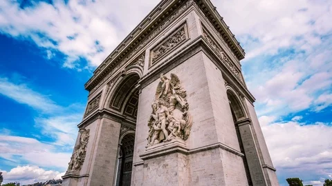 Arc de Triomphe in Paris time lapse Vídeo Stock 119034698