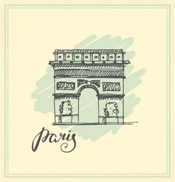 Arc de Triomphe Paris. Vector illustration Stock Illustration