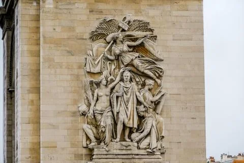 Arc de Triomphe, Photo image a Beautiful panoramic view of Paris Metropolitan 写真素材