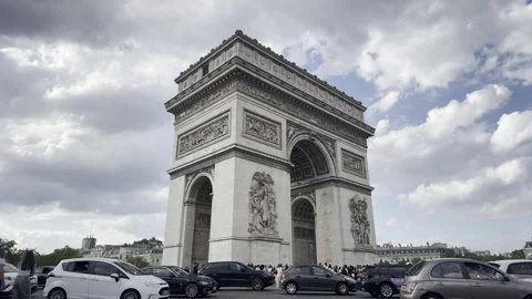 Arc de Triomphe at Place Charles de Gaulle timelapse in Paris Stock Footage 337197882