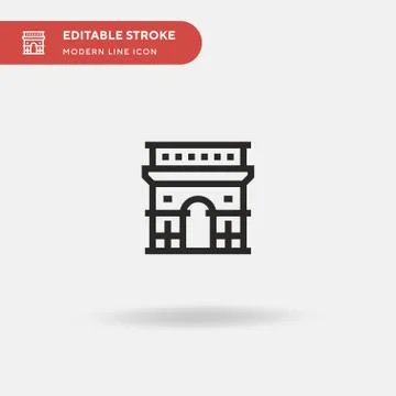 Arc De Triomphe Simple vector icon. Illustration symbol design template for w イラスト素材