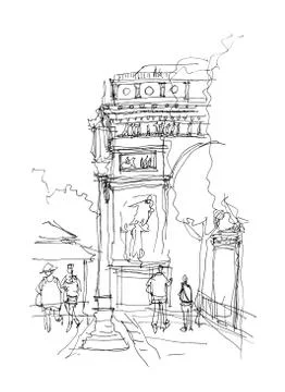 Arc de Triomphe sketch イラスト素材