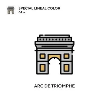 Arc de triomphe Special lineal color icon. Illustration symbol design templat Stock Illustration