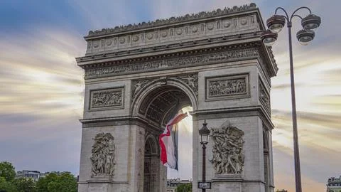 The Arc de Triomphe on a summer's evening, Paris Foto stock