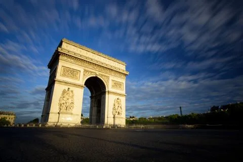 Arc de Triomphe at Sunset, Paris Stock Photos