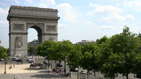 Arc De Triomphe time lapse (daylight) Stock Footage 40724392