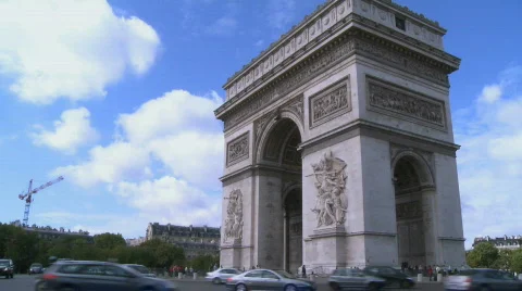 Arc de triomphe timelapse 1 Stock Footage 849720