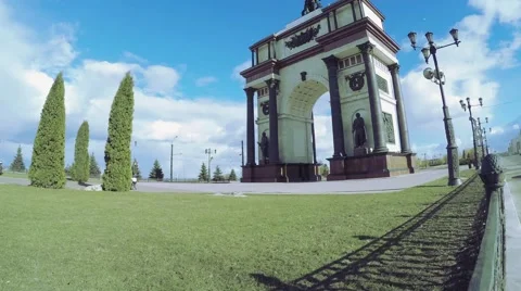 Arc de triomphe timelapse Kursk.mp4 Stock Footage 56049541