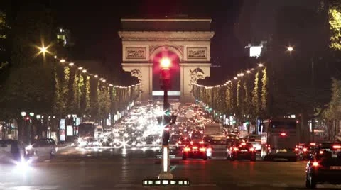 Arc de triomphe timelapse in Paris France Stock Footage 10565172