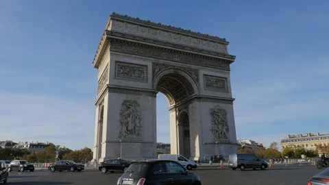 Arc de Triomphe timelapse Paris Video stock 122294769