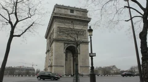 Arc de Triomphe - Tourists Video stock 11305932