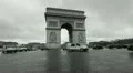 Arc de Triomphe Traffic. Timelapse stop motion. B & W. HD Footage