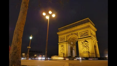 Arc de triumph-Paris France Time Lapse Stock Footage
