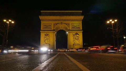 Arc de triumph-Paris France Time Lapse Stock Footage