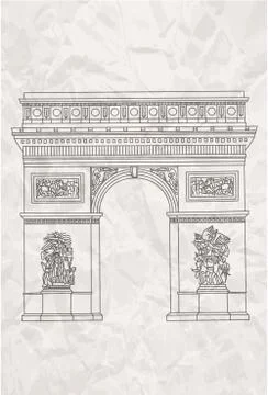 Arc de Triumph in Paris Stock Illustration