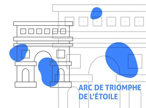 Arc De Triumphe De L Etoile Banner Illustrazione stock