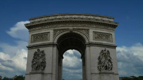 Arc De Triumphe Timelapse 01 (1080p 29.97) Stock Footage 514215