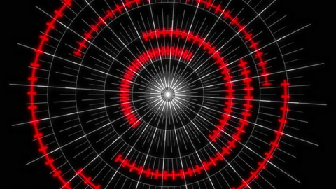 Arc Equalizer Audio Reactive B Radial Red L VJ Loop 03 Video stock 162632931