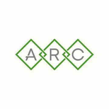 ARC font with line rectangular connected frame. Related to initial typography Stock Illustration