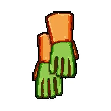 Arc gloves welding pixel art vector illustration Stock Illustration