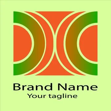 Arc Gradient Symmetry logo design Stock Illustration