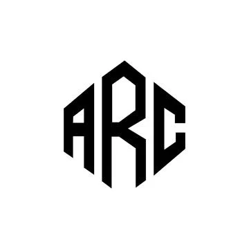 ARC letter logo design with polygon shape. ARC polygon and cube shape logo .. Stock Illustration
