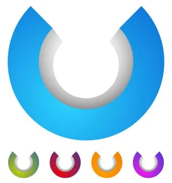 Arc logo. 3d circle icon, circular element Stock Illustration