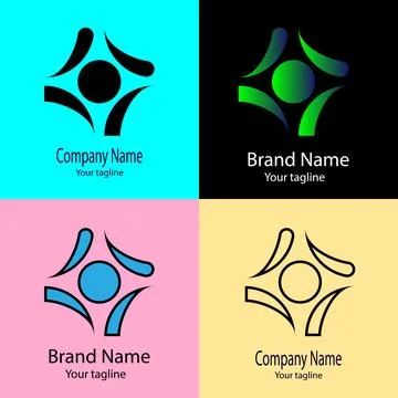 Arc Node Convergence logo design Stock Illustration