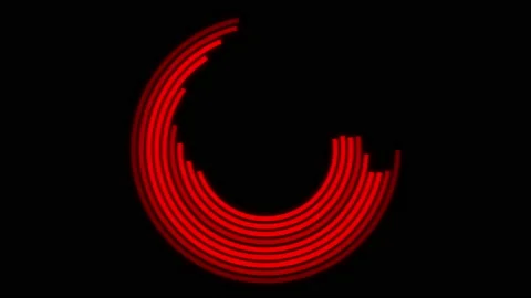 Arc Offset D Audio Reactive Equalizer Red VJ Loop Animation Video stock 170897620