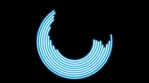 Arc Offset D Audio Reactive Equalizer Blue VJ Loop Animation 스톡 동영상 243218595
