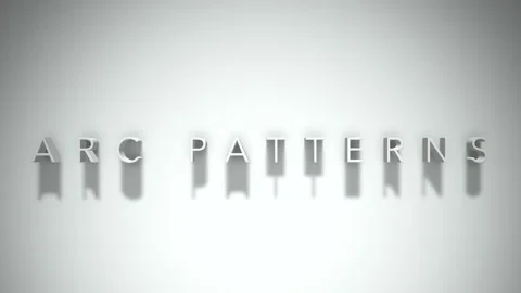 Arc patterns 3D title animation white text on a white background Vidéo 299647579
