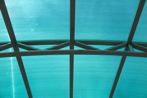 Arc polycarbonate canopy underside Stock-Fotos