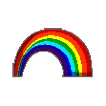 Arc rainbow pixel art vector illustration Stock Illustration