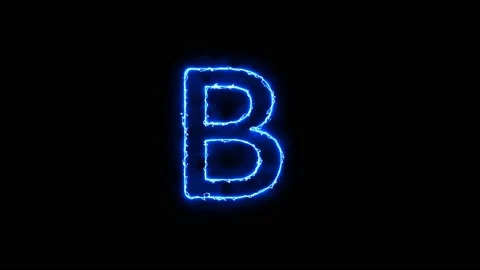 Arc reactor blue light effect Text animation Alphabet B Stock Footage 171217830
