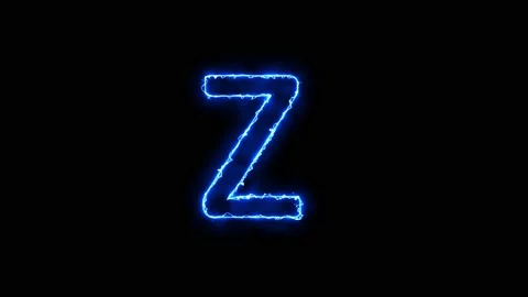 Arc reactor blue light effect Text animation Alphabet Z Stock Footage 171218555