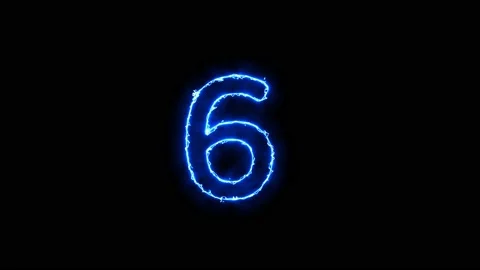 Arc reactor blue light effect Number animation 6 Stock Footage 171218679