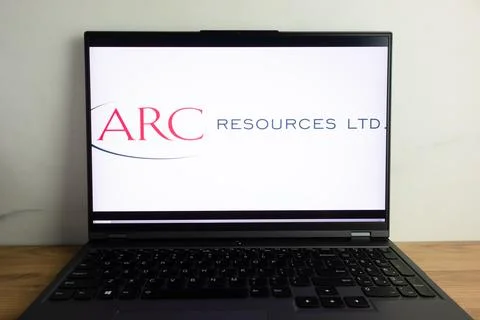 ARC Resources Ltd Canadian energy company logo on laptop Stock Photos