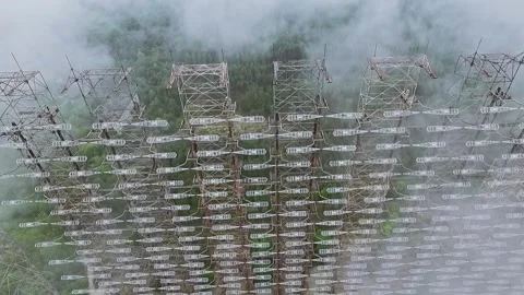 The arc is a secret object of the USSR, shot from above in the middle plan Stock-Footage 154472879
