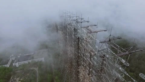 The arc is a secret object of the USSR, shot from above in the middle plan Stock Footage 154473085