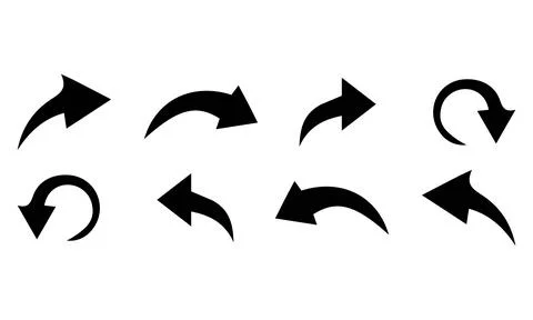 Arc Share Undo Redo Arrow Set Stock Illustration