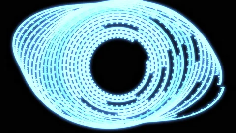 Arc Spiral Audio Reactive Equalizer Blue VJ Loop Animation Video stock 156479239