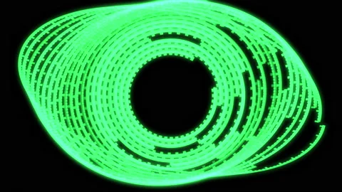 Arc Spiral Audio Reactive Equalizer Green VJ Loop Animation Video stock 158774358