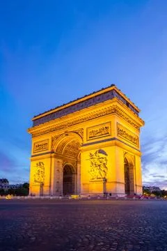 Arc of Triomphe Paris Arc of Triomphe Champs Elysees Paris city at sunset ... Foto stock