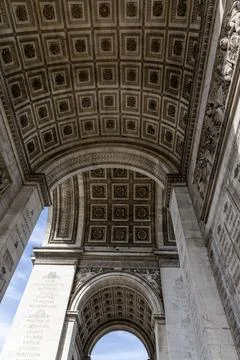 Arc Triomphe Paris, historical architecture of the city. Paris, France. Stock Photos