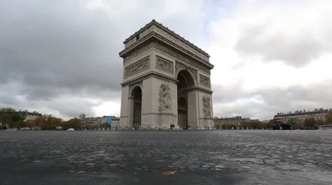 Arc The triomphe Paris timelapse fast Video stock 56749531