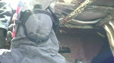 Arc welder at work Video stock 482278