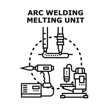 Arc welding melting unit vector illustration concept Ilustración de archivo