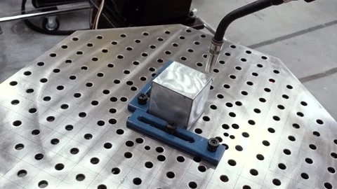 Arc welding robot. Example of working with a laser pointer Stock Footage 165597428