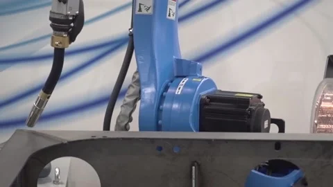 Arc welding robot. Example of working with a laser pointer Stock Footage 166088041