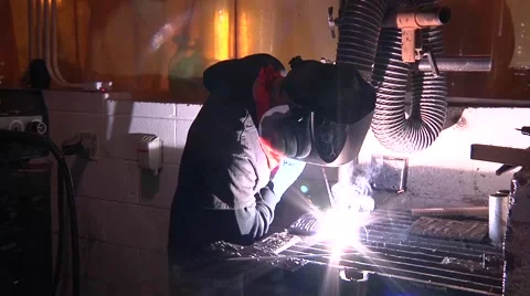 Arc Welding Student Stock Footage 56437597